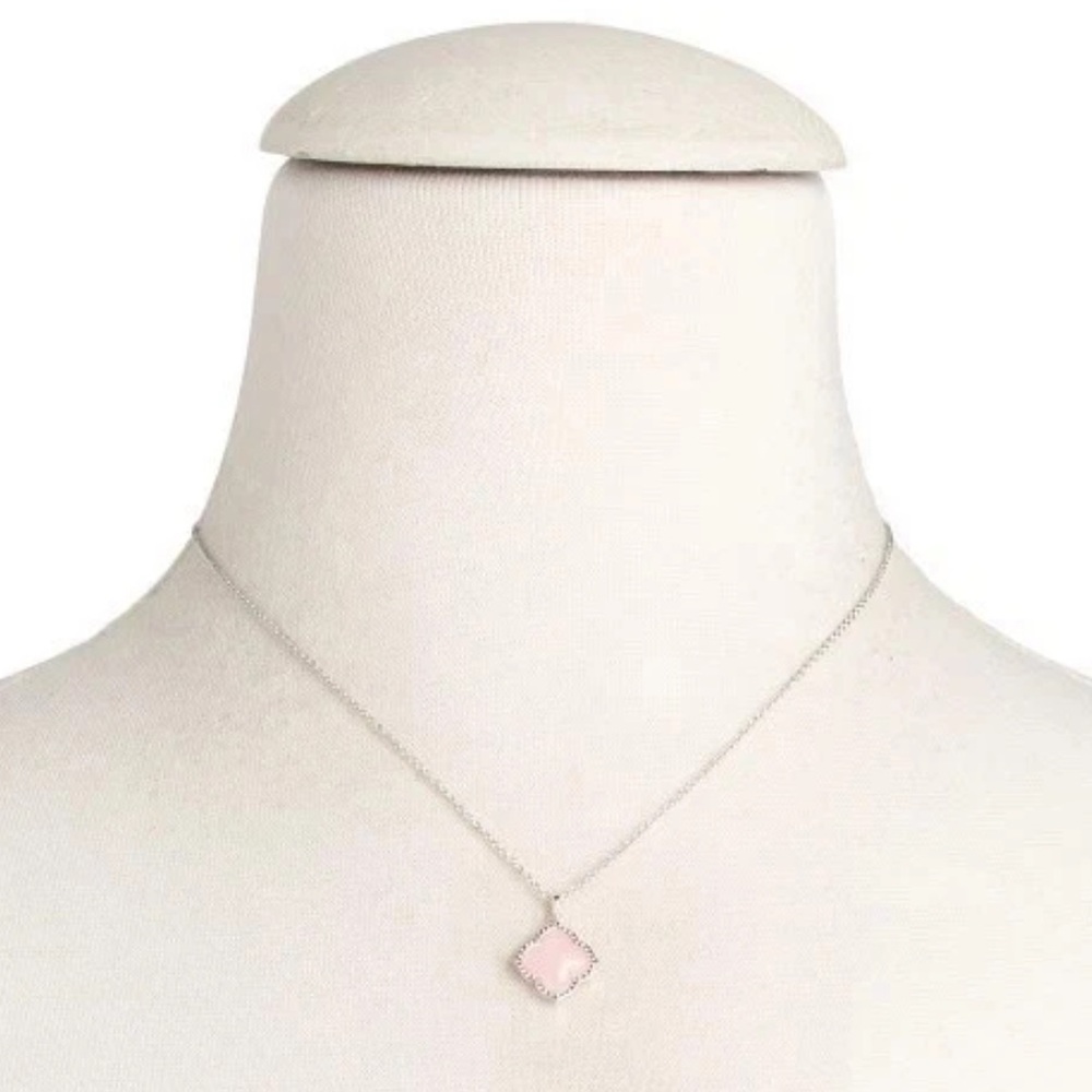 Kendra Scott Mallory Silver Pendant Healing Rose Quartz Necklace - Picture 4 of 12